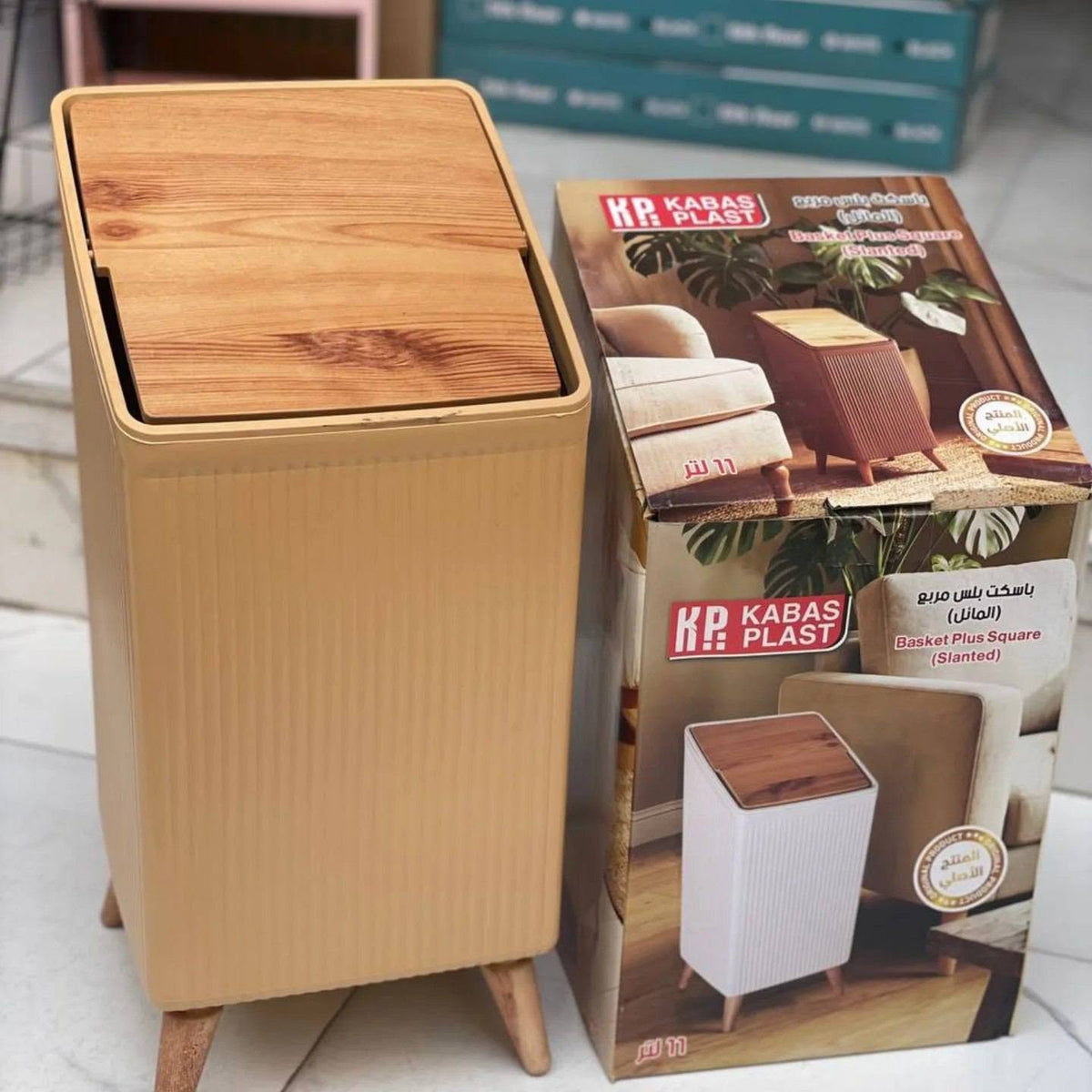 Lo2ta No. 13 : Plus Angled Rubbish Bin 11L